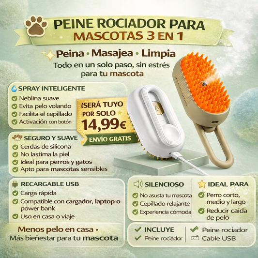 Cepillo Gatos y Perros sin tirones